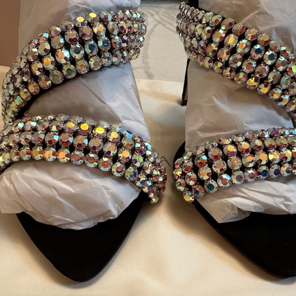 Alexandre Birman 39 Alanis Embellished Suede Slingback Sandals - Picture 10 of 15
